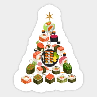 Sushi Christmas Tree Sticker